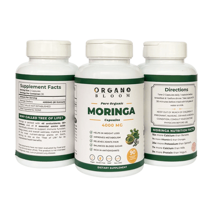 Pure Moringa supplement capsules